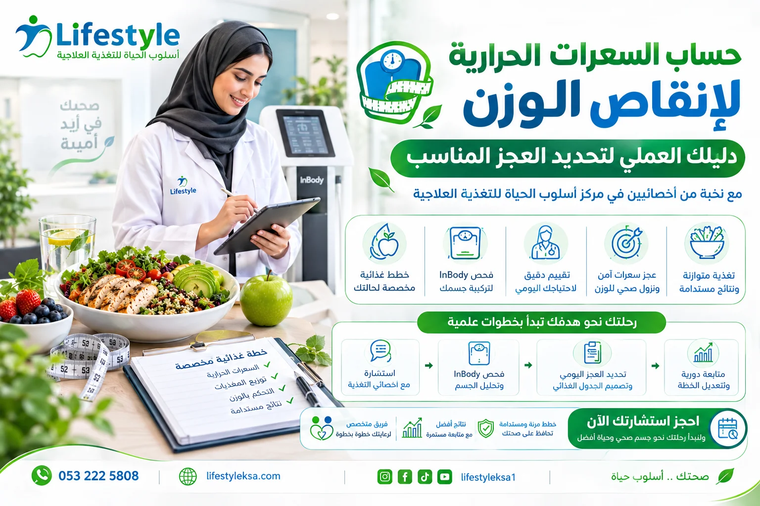 حساب السعرات الحرارية لإنقاص الوزن - مركز أسلوب الحياة للتغذية