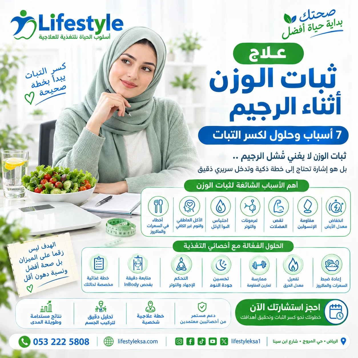 علاج ثبات الوزن أثناء الرجيم - مركز أسلوب الحياة للتغذية